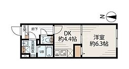 アルファ南千住 4階1LDKの間取り