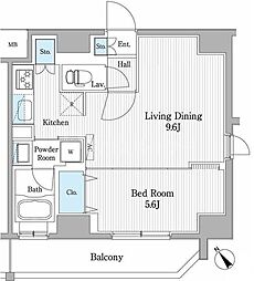 パティオスクエア御茶ノ水 5階1LDKの間取り