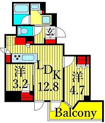 nido南千住 9階2LDKの間取り