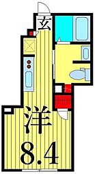 M’s LABEL西日暮里 2階ワンルームの間取り