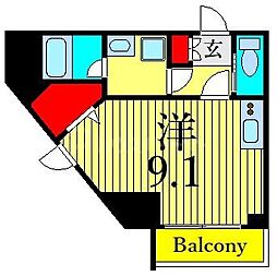 CITY PRIME南千住 3階ワンルームの間取り