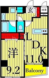 エリアM 1LDKの間取図画像