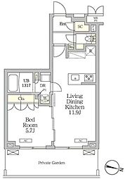 ミレーネ滝野川 1LDKの間取図画像