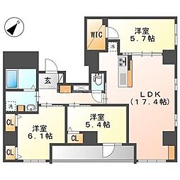 ザ・パーク本駒込 3LDKの間取図画像