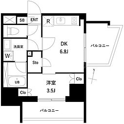 プレディアコート西日暮里 1DKの間取図画像