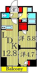 Due入谷2 2LDKの間取図画像