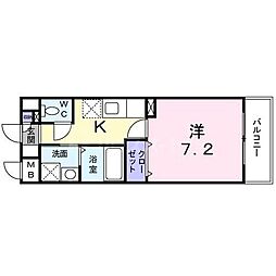 リヴウェルアサヒ 1Kの間取図画像