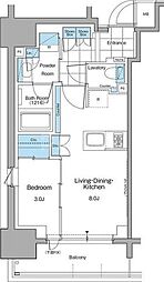 ルフォンプログレ本郷三丁目 1LDKの間取図画像