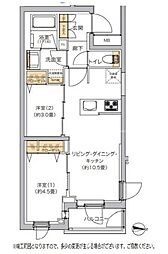 リビオメゾン湯島 2LDKの間取図画像