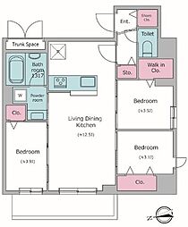ドゥーエ日暮里3 3LDKの間取図画像