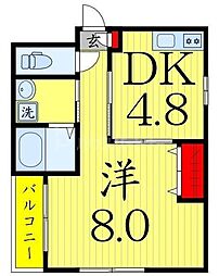 カーサカッシーノ 1DKの間取図画像