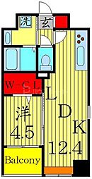 トリオマーレ蔵前 1LDKの間取図画像