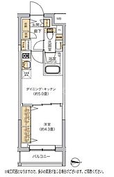 リビオメゾン湯島 1DKの間取図画像