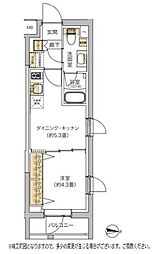 リビオメゾン湯島 1DKの間取図画像