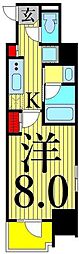 ジオエント上野松が谷 1Kの間取図画像
