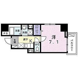 ファヴール本郷 1Kの間取図画像