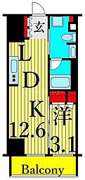 HF上野レジデンスEAST 1LDKの間取図画像