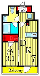 ルフォンプログレ浅草入谷 1DKの間取図画像