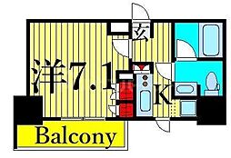 メトロステージウエノ 1Kの間取図画像