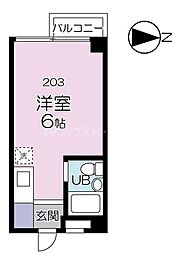 滝野川ハイツ ワンルームの間取図画像