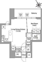 台東区蔵前4丁目マンション 1LDKの間取図画像