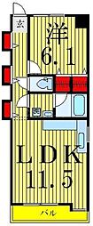 三泉ビル 1LDKの間取図画像