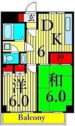 メゾンドレカン 2DKの間取図画像