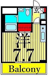 ヴィサージュ東日暮里 ワンルームの間取図画像