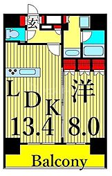 メトロステージウエノ 1LDKの間取図画像