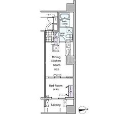 ParkAxis元浅草STAGE 1DKの間取図画像