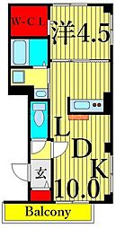 メゾンブランシュ 1LDKの間取図画像