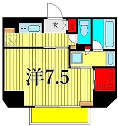 ステージファースト上野松が谷アジールコート 1Kの間取図画像