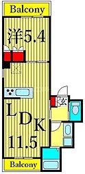 リヒトハイム 1LDKの間取図画像