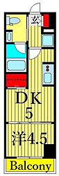 PROUDFLAT西日暮里 1DKの間取図画像