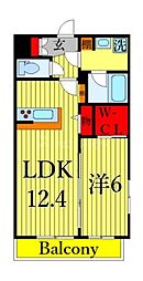 ロイヤルハウスアール1 1LDKの間取図画像