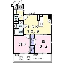 GROUNDWELL 2LDKの間取図画像