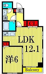 Bloom南千住 1LDKの間取図画像