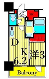 ORMECOURT日暮里イースト 1DKの間取図画像