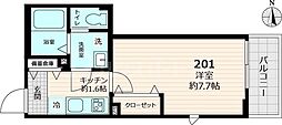仮称)フロレセール 1Kの間取図画像