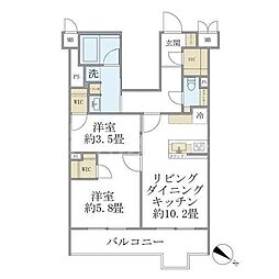 ビューテラス茗荷谷 2LDKの間取図画像