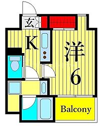 CITYPRIME東日暮里 1Kの間取図画像