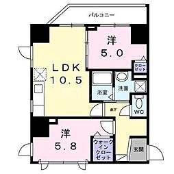 ザ・グラン キース 2LDKの間取図画像