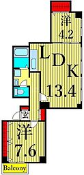 町屋レジデンス 2LDKの間取図画像
