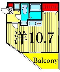 プライムステージ・オオシマ ワンルームの間取図画像