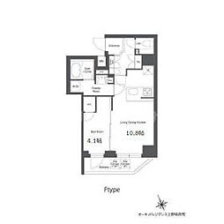 オーキッドレジデンス上野稲荷町 1LDKの間取図画像