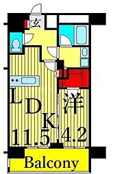 ジェノヴィア三ノ輪2スカイガーデン 1LDKの間取図画像