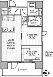 台東区元浅草4丁目マンション 2LDKの間取図画像