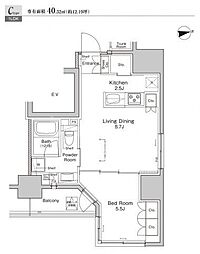 プラウドフラット浅草雷門 ワンルームの間取図画像