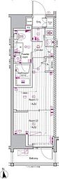 PREMIUMCUBE上野 1LDKの間取図画像