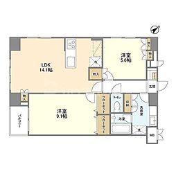 ナーベルお茶の水 2LDKの間取図画像